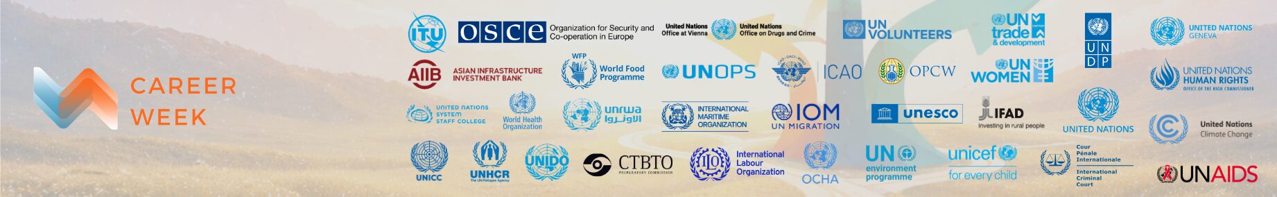 Inter-Agency Career Week 2026 - logos of the participating international organizations