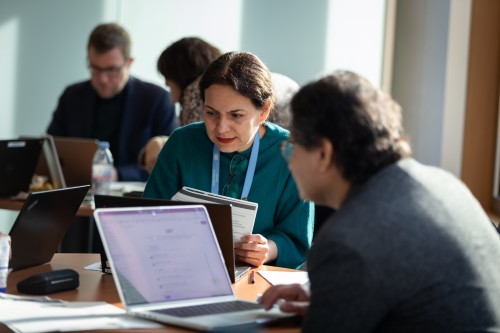 Participants working on a task during the workshop